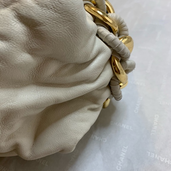 ID CHAIN LARGE MICHAEL KORS HOBO BAG- VANILLA - Picture 7 of 9